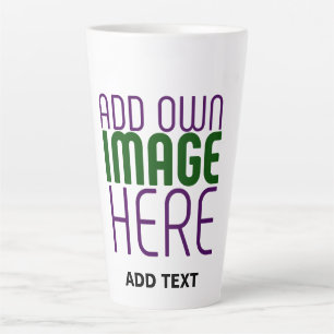 MODERN EDITABLE SIMPLE WHITE IMAGE TEXT TEMPLATE LATTE MUG