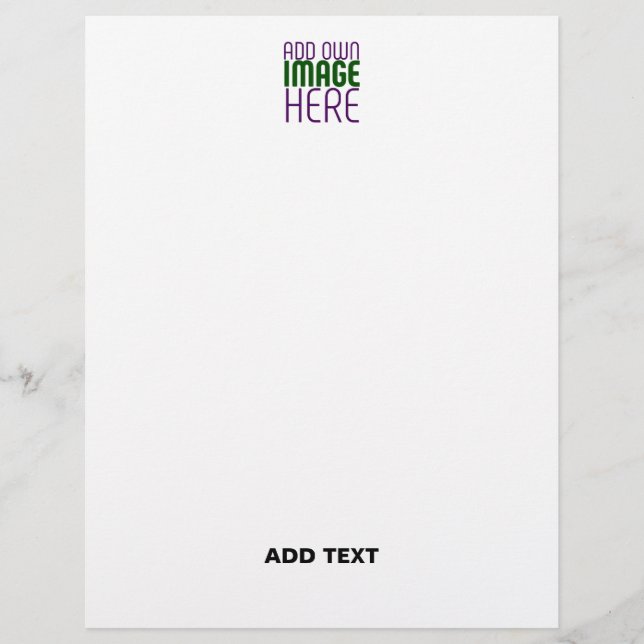 MODERN EDITABLE SIMPLE WHITE IMAGE TEXT TEMPLATE LETTERHEAD (Front)