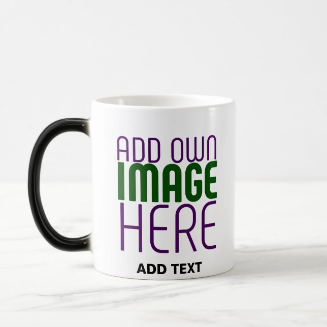 MODERN EDITABLE SIMPLE WHITE IMAGE TEXT TEMPLATE MAGIC MUG (Left)