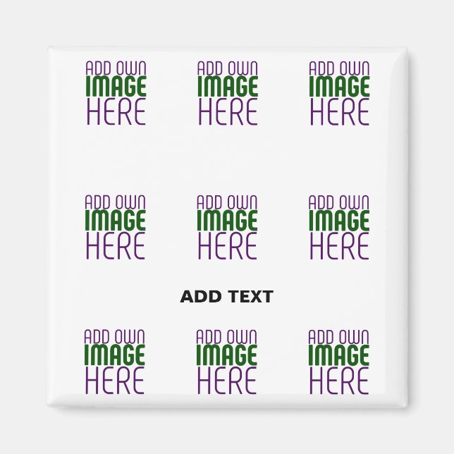MODERN EDITABLE SIMPLE WHITE IMAGE TEXT TEMPLATE MAGNET (Front)