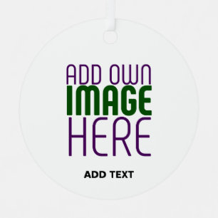  MODERN EDITABLE SIMPLE WHITE IMAGE TEXT TEMPLATE METAL ORNAMENT