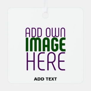  MODERN EDITABLE SIMPLE WHITE IMAGE TEXT TEMPLATE METAL ORNAMENT