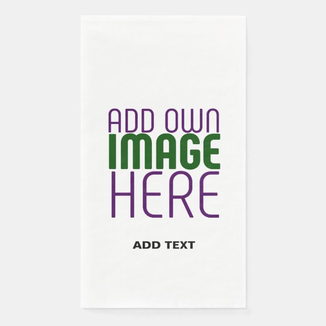 MODERN EDITABLE SIMPLE WHITE IMAGE TEXT TEMPLATE NAPKIN (Front)