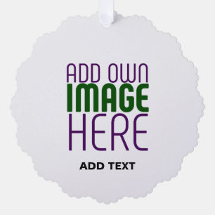 MODERN EDITABLE SIMPLE WHITE IMAGE TEXT TEMPLATE ORNAMENT CARD