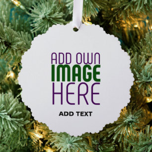 MODERN EDITABLE SIMPLE WHITE IMAGE TEXT TEMPLATE ORNAMENT CARD
