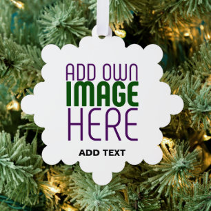 MODERN EDITABLE SIMPLE WHITE IMAGE TEXT TEMPLATE ORNAMENT CARD