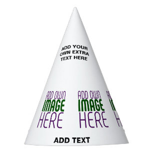 MODERN EDITABLE SIMPLE WHITE IMAGE TEXT TEMPLATE PARTY HAT