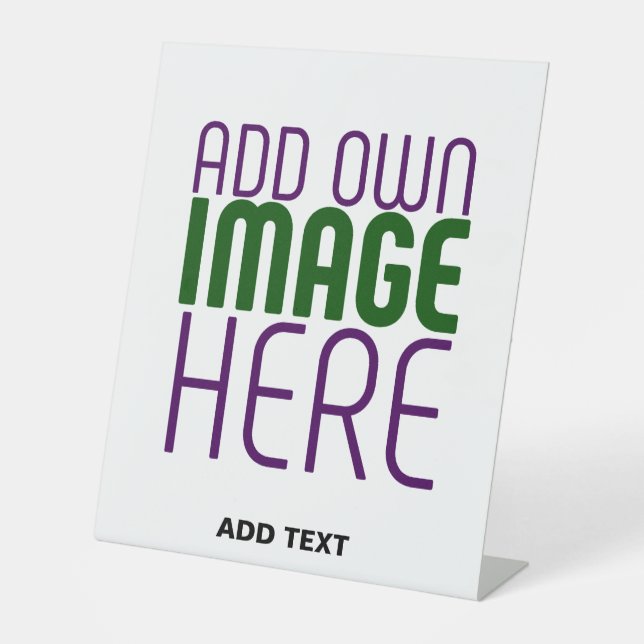 MODERN EDITABLE SIMPLE WHITE IMAGE TEXT TEMPLATE PEDESTAL SIGN (Front)