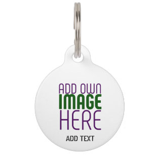 MODERN EDITABLE SIMPLE WHITE IMAGE TEXT TEMPLATE PET TAG