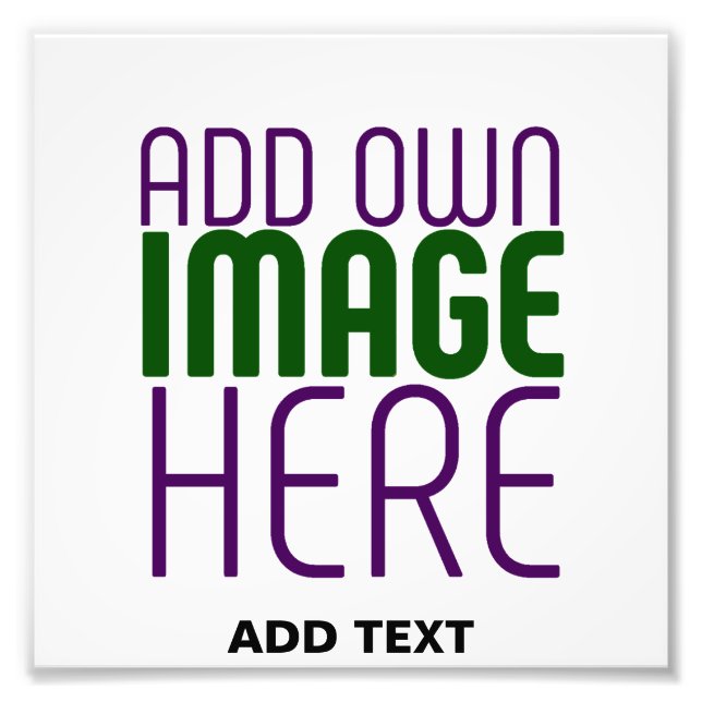 MODERN EDITABLE SIMPLE WHITE IMAGE TEXT TEMPLATE PHOTO PRINT (Front)