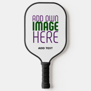 MODERN EDITABLE SIMPLE WHITE IMAGE TEXT TEMPLATE PICKLEBALL PADDLE