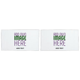 MODERN EDITABLE SIMPLE WHITE IMAGE TEXT TEMPLATE PILLOWCASE