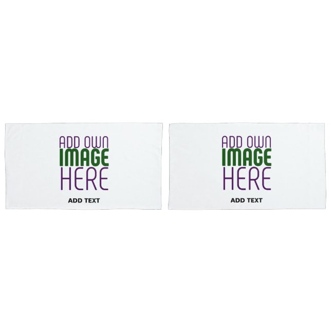 MODERN EDITABLE SIMPLE WHITE IMAGE TEXT TEMPLATE PILLOWCASE (Front-Set)
