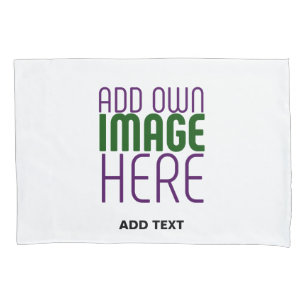 MODERN EDITABLE SIMPLE WHITE IMAGE TEXT TEMPLATE PILLOWCASE