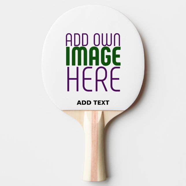 MODERN EDITABLE SIMPLE WHITE IMAGE TEXT TEMPLATE PING PONG PADDLE (Front)