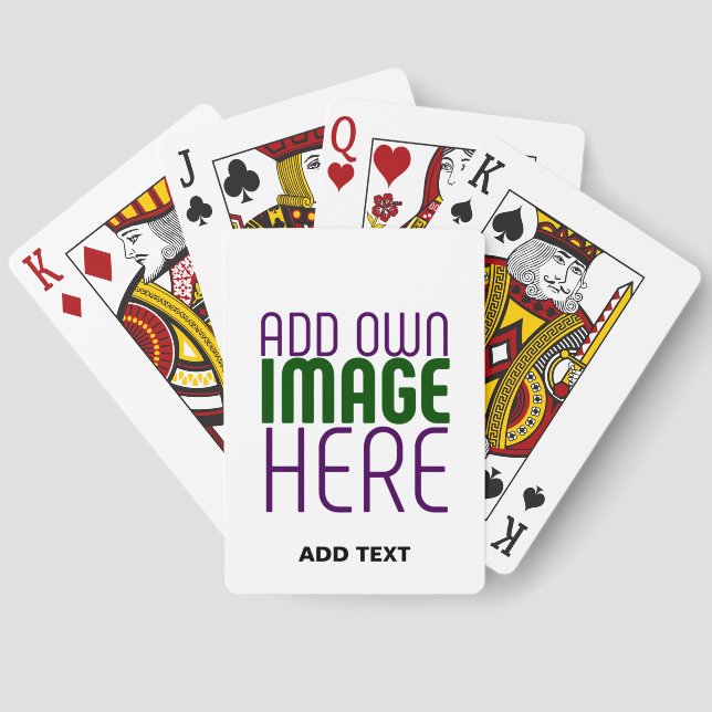MODERN EDITABLE SIMPLE WHITE IMAGE TEXT TEMPLATE PLAYING CARDS (Back)