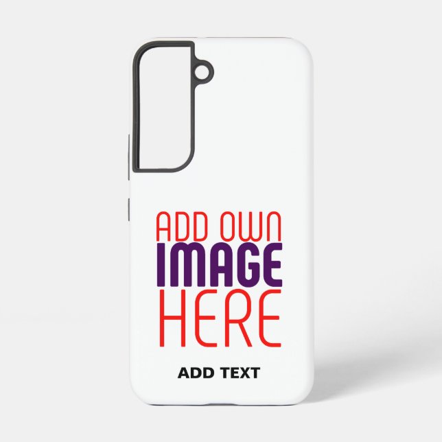 MODERN EDITABLE SIMPLE WHITE IMAGE TEXT TEMPLATE SAMSUNG GALAXY S22 CASE (Back)