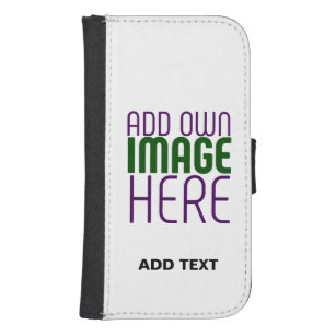 MODERN EDITABLE SIMPLE WHITE IMAGE TEXT TEMPLATE SAMSUNG S4 WALLET CASE