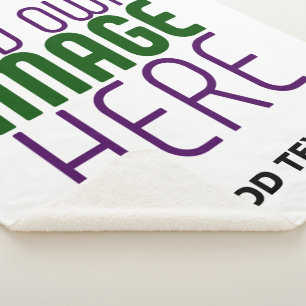 MODERN EDITABLE SIMPLE WHITE IMAGE TEXT TEMPLATE SHERPA BLANKET