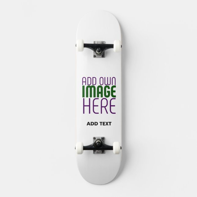 MODERN EDITABLE SIMPLE WHITE IMAGE TEXT TEMPLATE SKATEBOARD (Front)