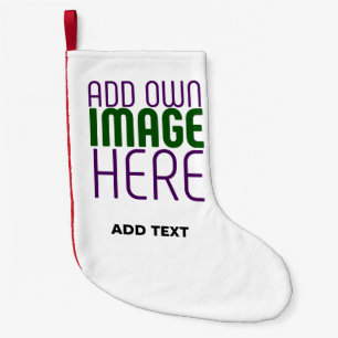 MODERN EDITABLE SIMPLE WHITE IMAGE TEXT TEMPLATE SMALL CHRISTMAS STOCKING