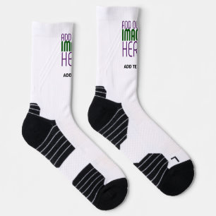 MODERN EDITABLE SIMPLE WHITE IMAGE TEXT TEMPLATE SOCKS