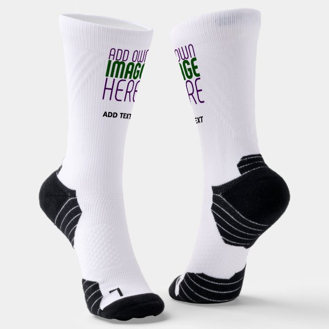 MODERN EDITABLE SIMPLE WHITE IMAGE TEXT TEMPLATE SOCKS (Angled)
