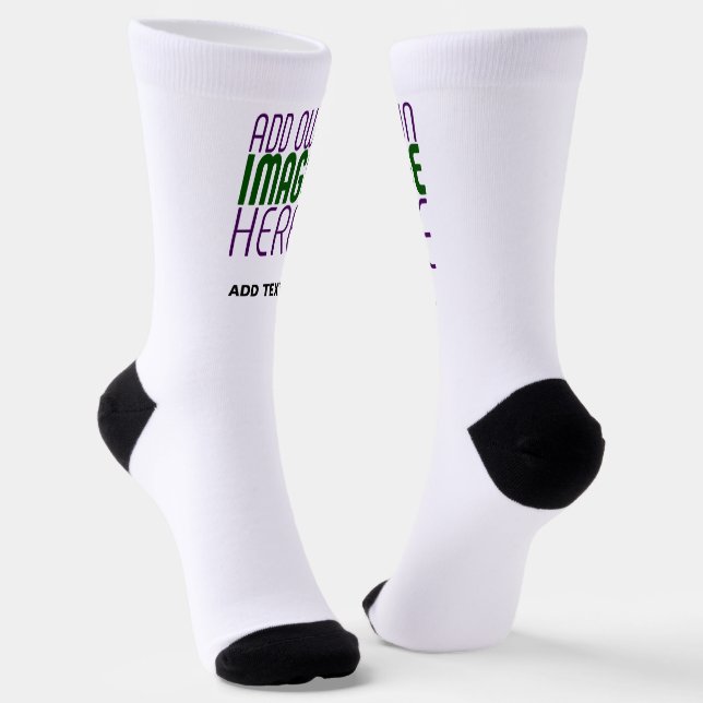 MODERN EDITABLE SIMPLE WHITE IMAGE TEXT TEMPLATE SOCKS (Angled)