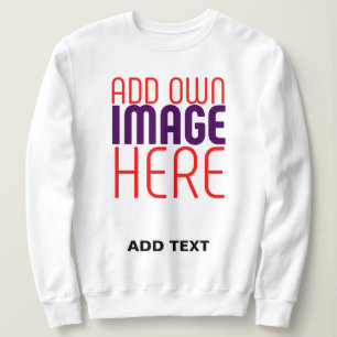 MODERN EDITABLE SIMPLE WHITE IMAGE TEXT TEMPLATE SWEATSHIRT