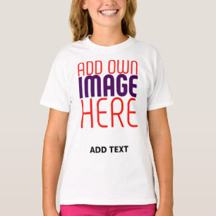 MODERN EDITABLE SIMPLE WHITE IMAGE TEXT TEMPLATE T-Shirt