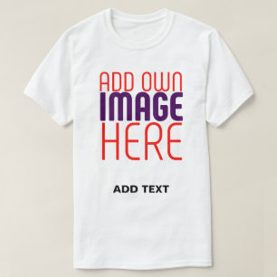 MODERN EDITABLE SIMPLE WHITE IMAGE TEXT TEMPLATE T-Shirt