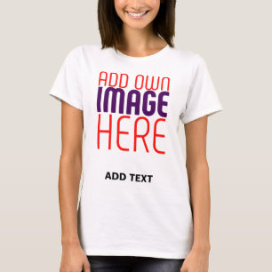 MODERN EDITABLE SIMPLE WHITE IMAGE TEXT TEMPLATE T-Shirt