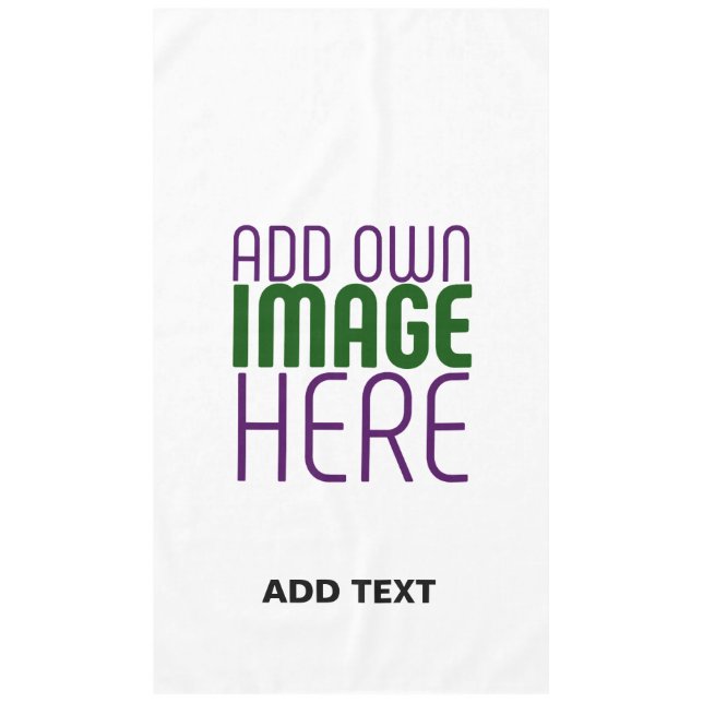 MODERN EDITABLE SIMPLE WHITE IMAGE TEXT TEMPLATE TABLECLOTH (Front)