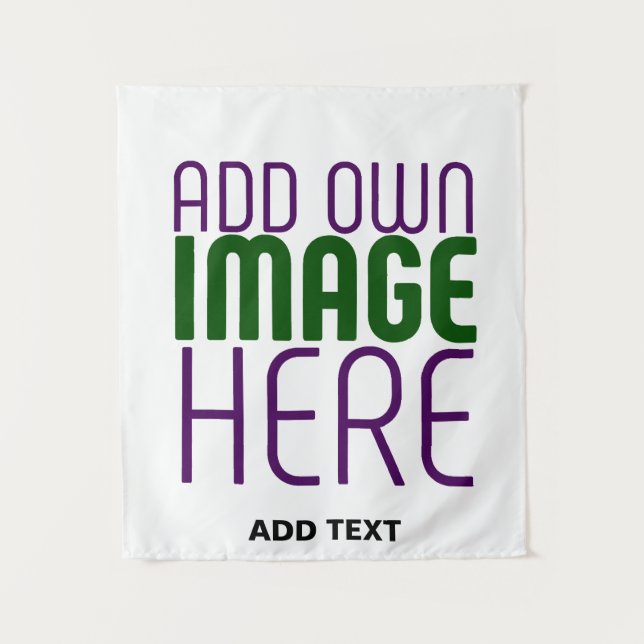 MODERN EDITABLE SIMPLE WHITE IMAGE TEXT TEMPLATE TAPESTRY (Front)