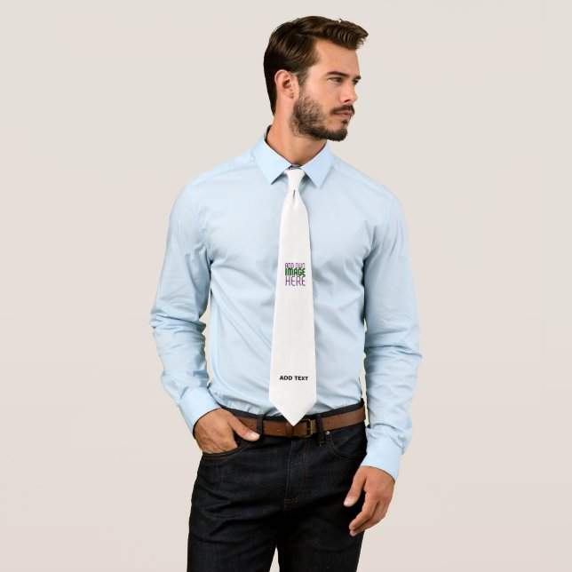 MODERN EDITABLE SIMPLE WHITE IMAGE TEXT TEMPLATE TIE (In Situ)