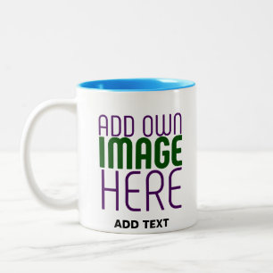 MODERN EDITABLE SIMPLE WHITE IMAGE TEXT TEMPLATE Two-Tone COFFEE MUG