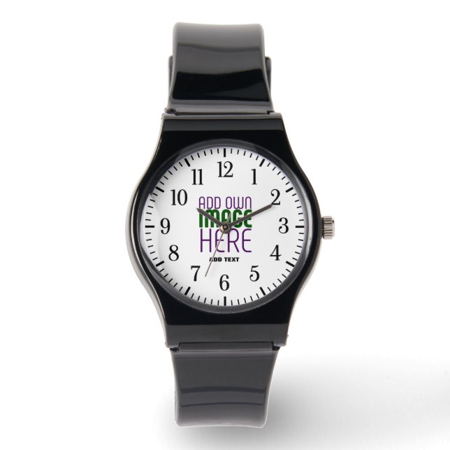 MODERN EDITABLE SIMPLE WHITE IMAGE TEXT TEMPLATE WATCH (Front)