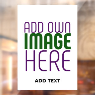 MODERN EDITABLE SIMPLE WHITE IMAGE TEXT TEMPLATE WINDOW CLING