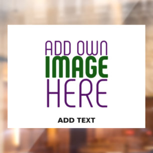 MODERN EDITABLE SIMPLE WHITE IMAGE TEXT TEMPLATE WINDOW CLING
