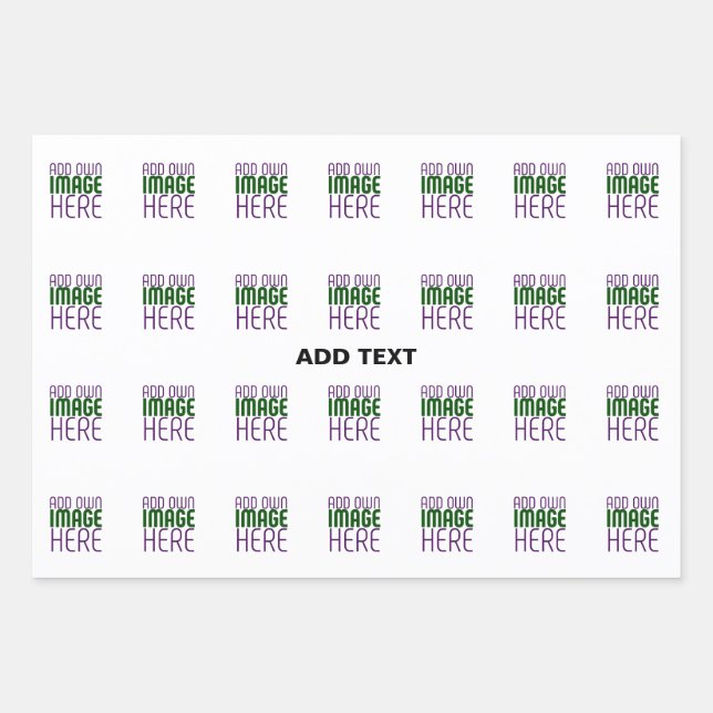 MODERN EDITABLE SIMPLE WHITE IMAGE TEXT TEMPLATE WRAPPING PAPER SHEET (Front)