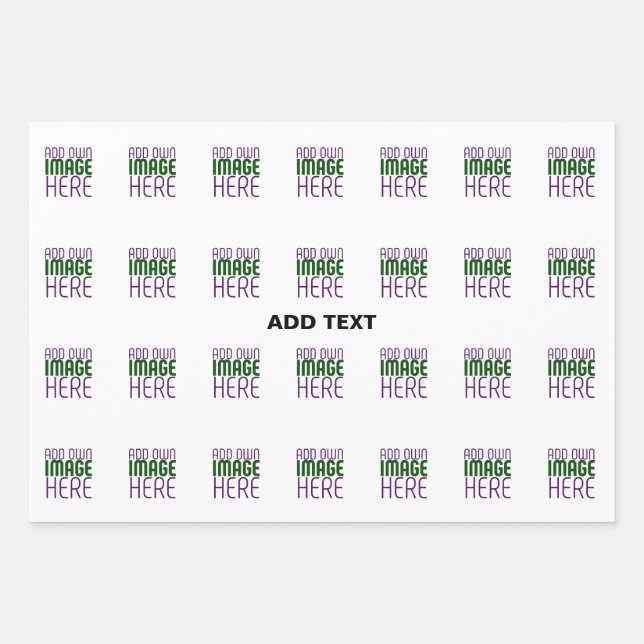 MODERN EDITABLE SIMPLE WHITE IMAGE TEXT TEMPLATE WRAPPING PAPER SHEET (Front)