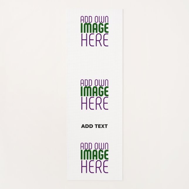 MODERN EDITABLE SIMPLE WHITE IMAGE TEXT TEMPLATE YOGA MAT (Front)