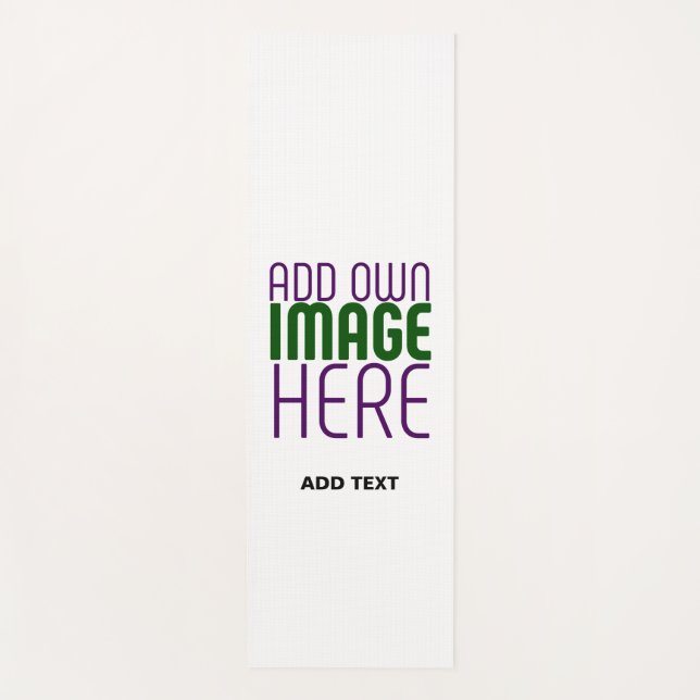 MODERN EDITABLE SIMPLE WHITE IMAGE TEXT TEMPLATE YOGA MAT (Front)