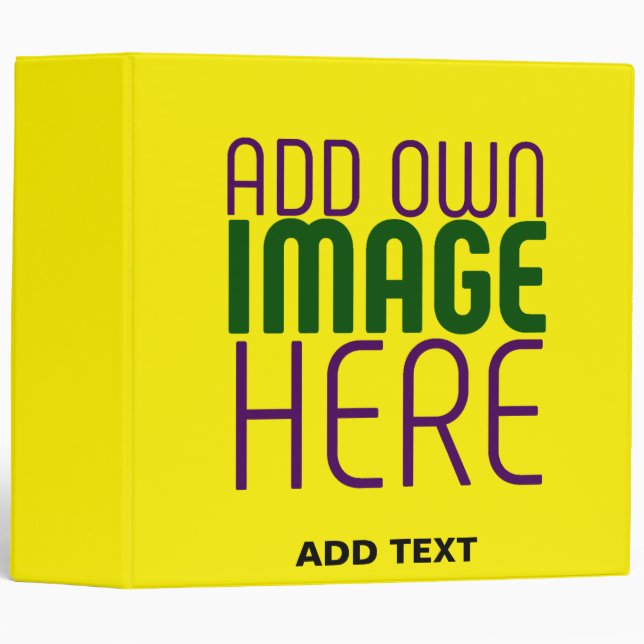 MODERN EDITABLE SIMPLE YELLOW IMAGE TEXT TEMPLATE BINDER (Front/Spine)