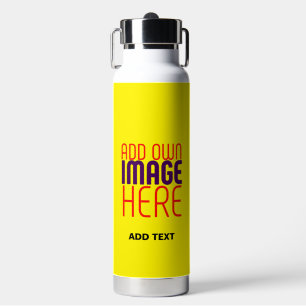 MODERN EDITABLE SIMPLE YELLOW IMAGE TEXT TEMPLATE WATER BOTTLE