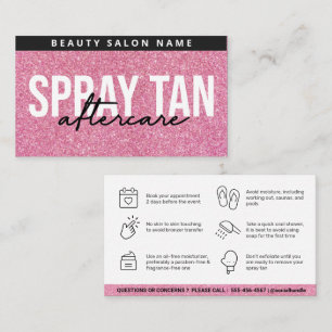 Modern Editable Sunless Spray Tan Aftercare Card