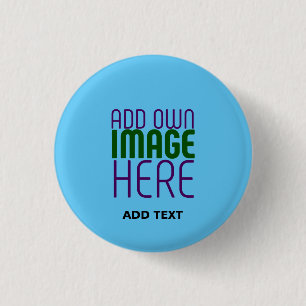 MODERN EDITABLE SWAG SKY BLUE IMAGE TEXT TEMPLATE 1 INCH ROUND BUTTON