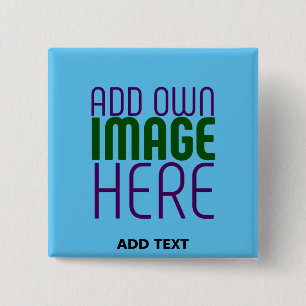 MODERN EDITABLE SWAG SKY BLUE IMAGE TEXT TEMPLATE 2 INCH SQUARE BUTTON