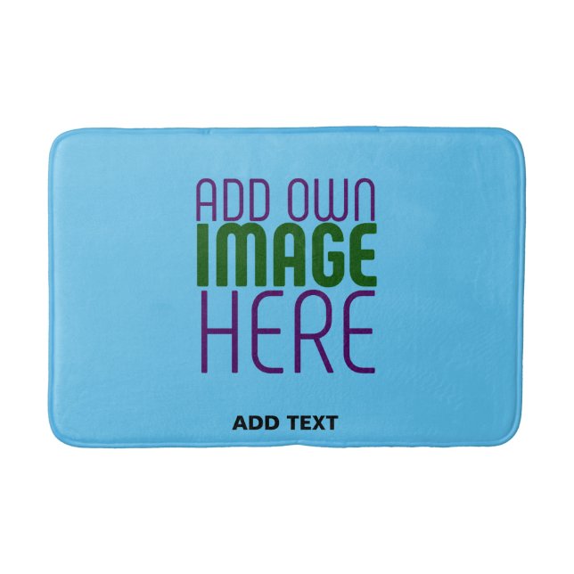 MODERN EDITABLE SWAG SKY BLUE IMAGE TEXT TEMPLATE BATH MAT (Front)