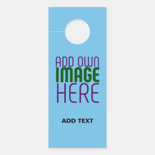 MODERN EDITABLE SWAG SKY BLUE IMAGE TEXT TEMPLATE DOOR HANGER